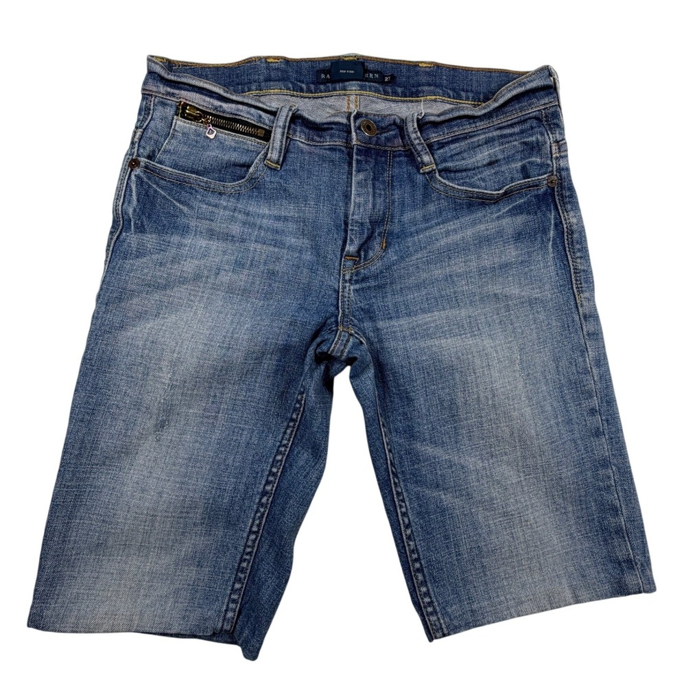Ralph Lauren Blue Label Tribeca 114 Denim Shorts Medium Wash Size 27 Zip Pocket